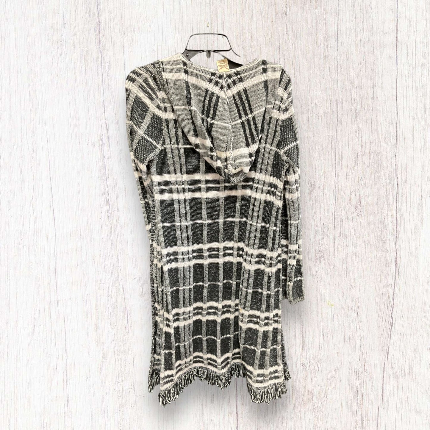 Sweater Cardigan By Faded Glory In Black & White, Size: S