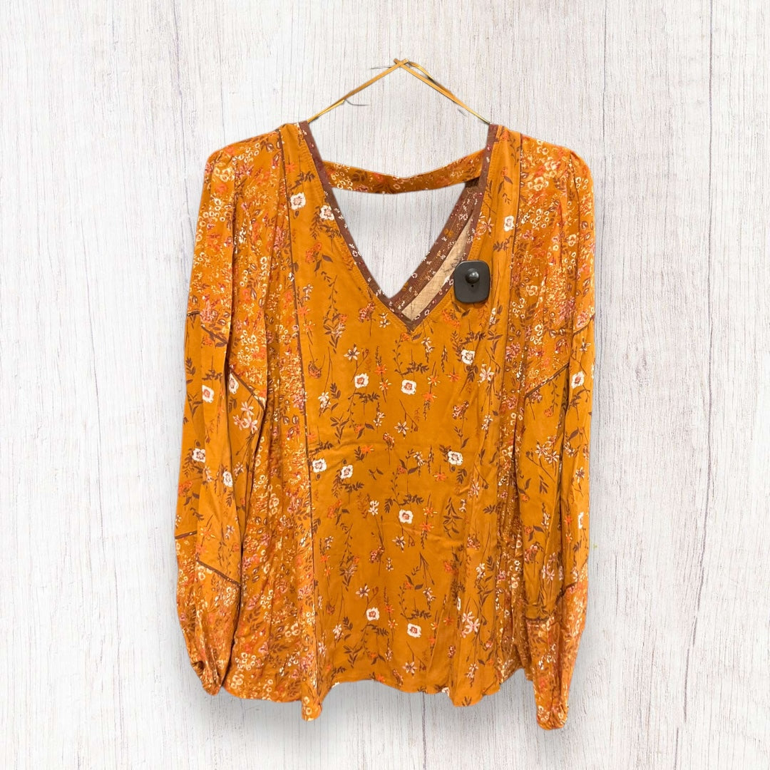 Top Long Sleeve By Maurices In Orange, Size: L