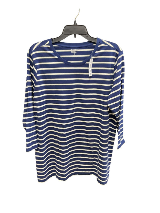 Top Long Sleeve By Lands End In Striped Pattern, Size: L