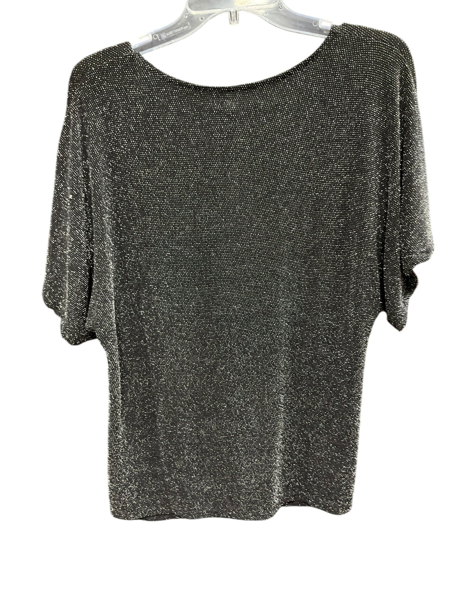 Top Short Sleeve By Maurices In Black & Silver, Size: 2x