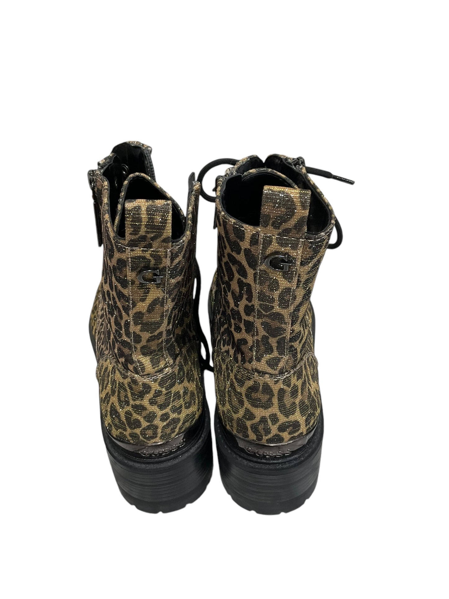 Boots Ankle Heels By Guess In Animal Print, Size: 10