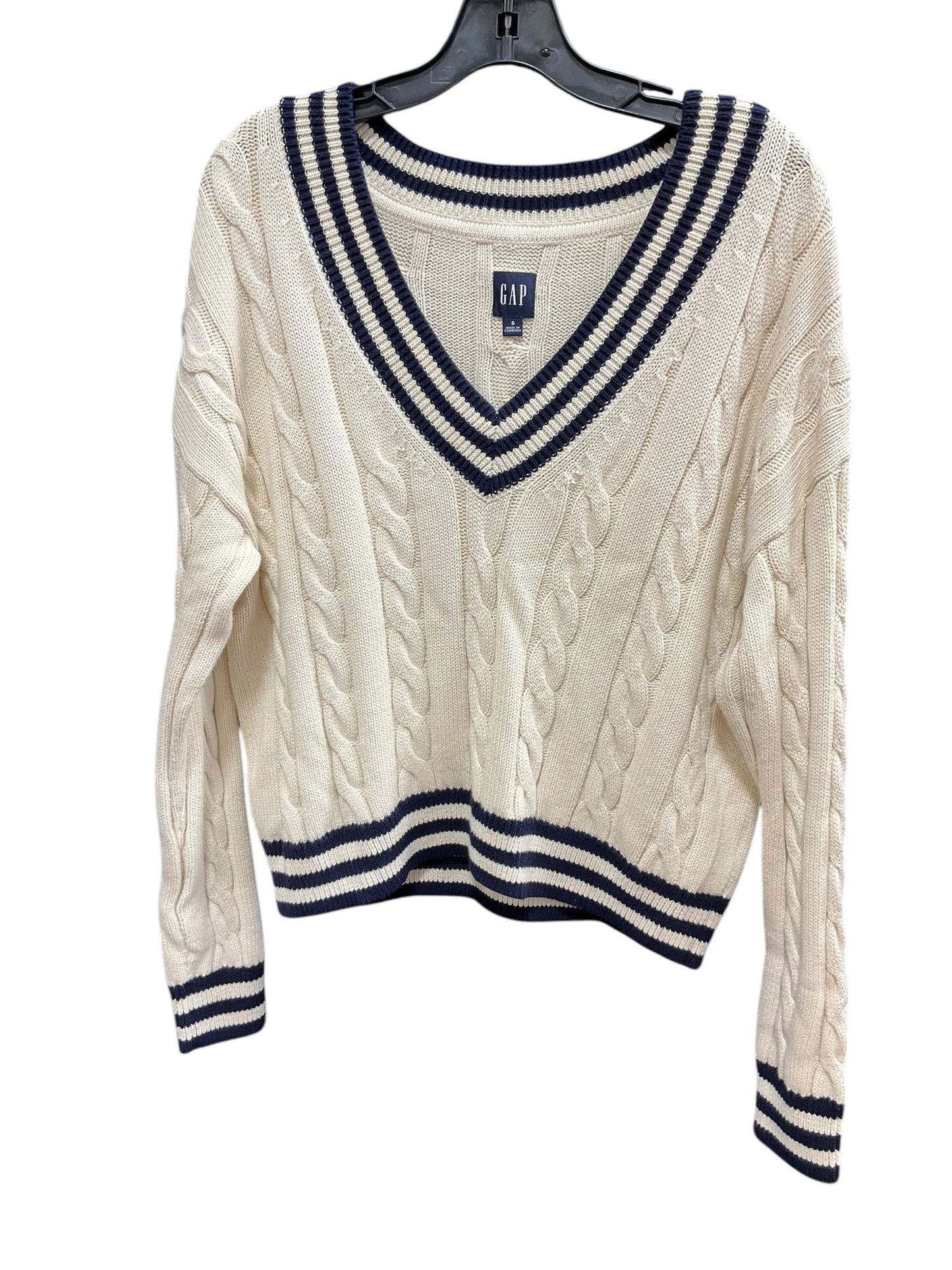 Sweater By Gap In Blue & White, Size: S