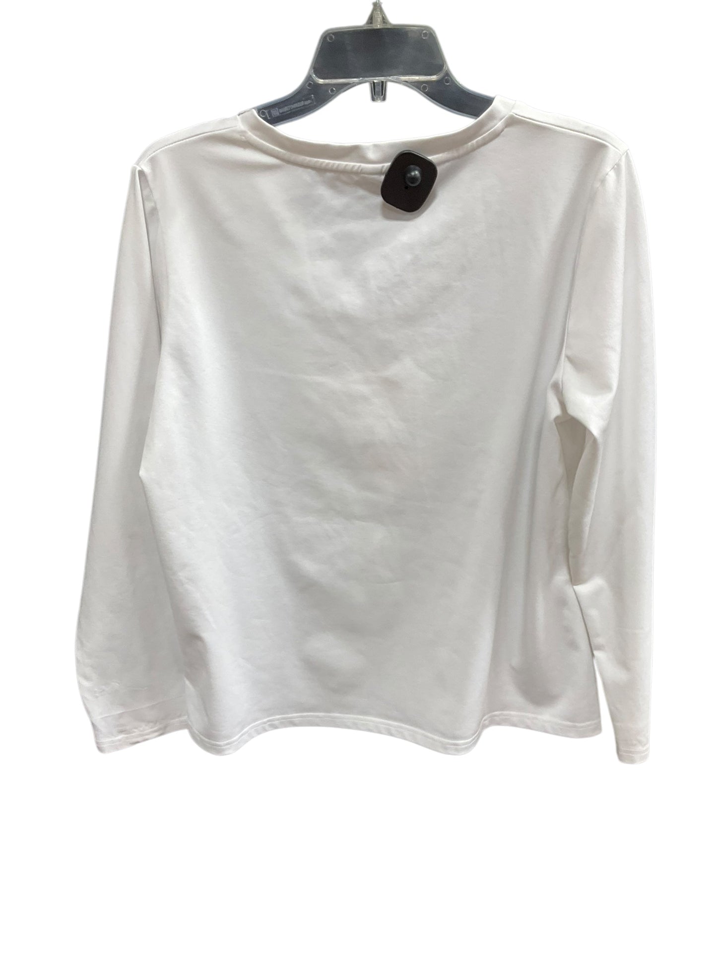 Top Long Sleeve Basic By Clothes Mentor In White, Size: L