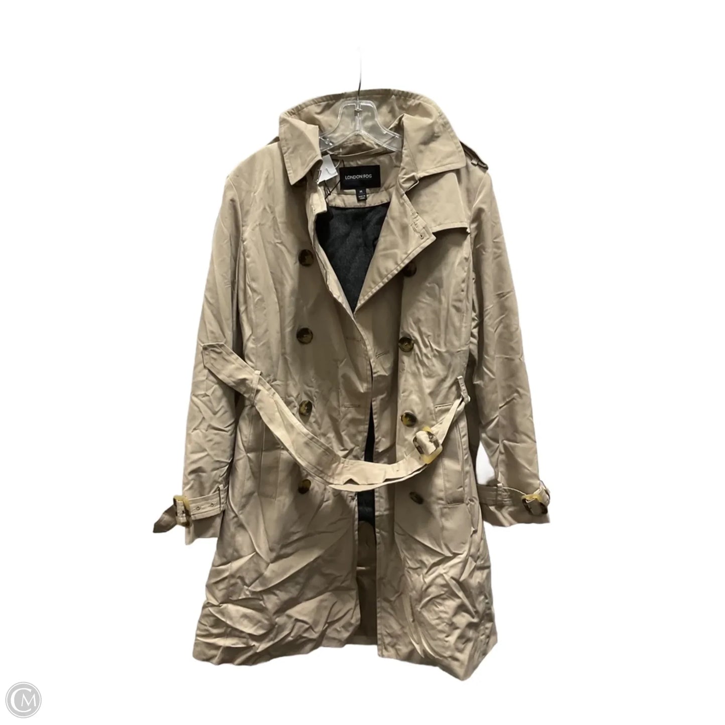 Coat Trench Coat By London Fog In Tan, Size: M