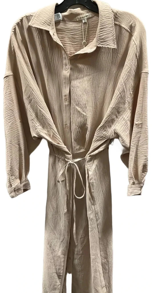 Dress Casual Maxi By Max Studio In Tan, Size: L