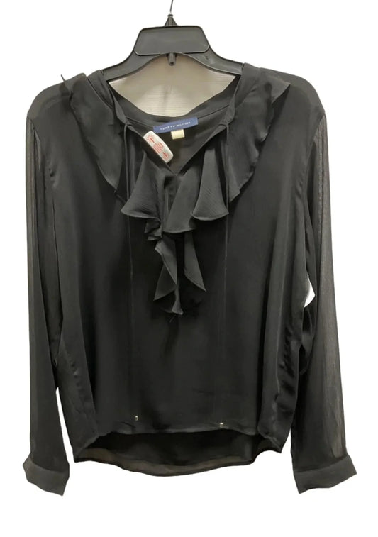 Top Long Sleeve By Tommy Hilfiger In Black, Size: L