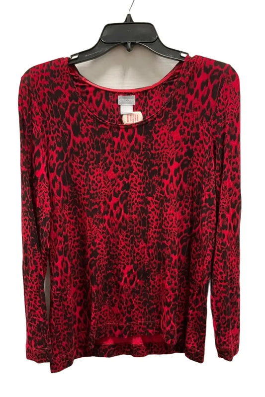 Top Long Sleeve By Chicos In Red, Size: M