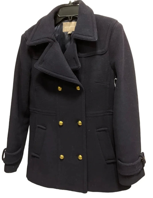 Coat Peacoat By Banana Republic In Navy, Size: 12