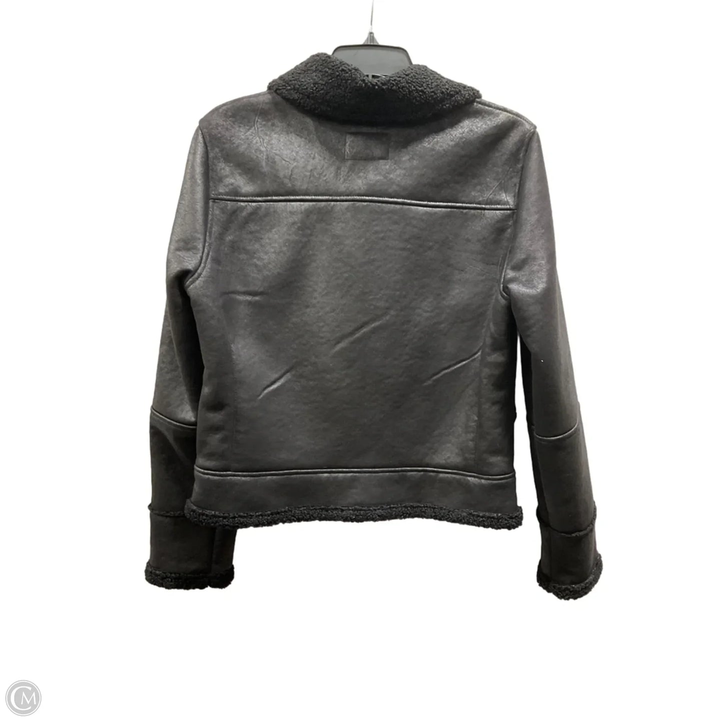 Coat Faux Fur & Sherpa By Banana Republic In Black, Size: M