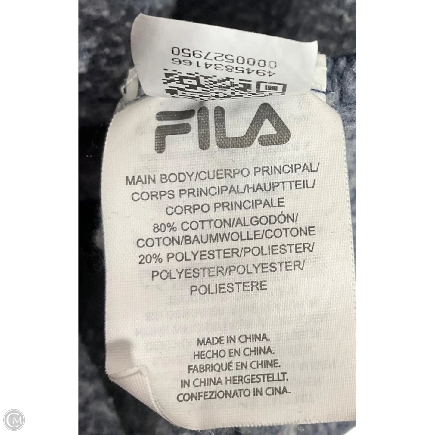 Sweatshirt Hoodie By Fila In Navy, Size: M