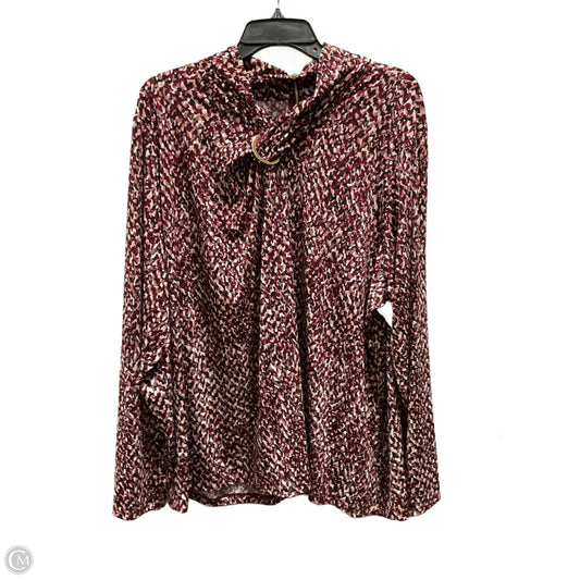 Top Long Sleeve By Liz Claiborne In Red, Size: 2x