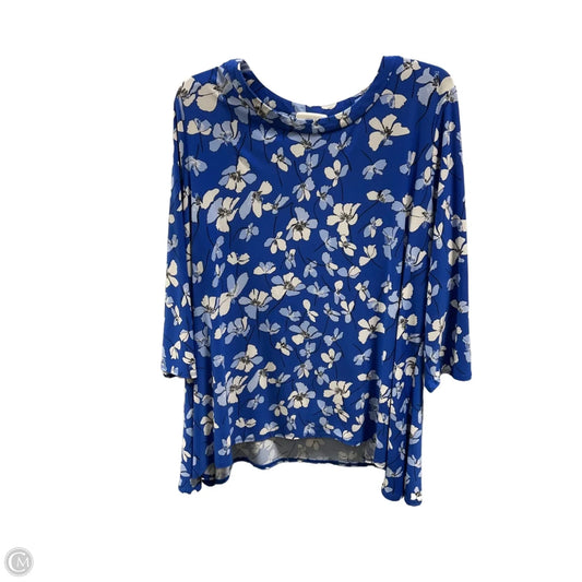 Top 3/4 Sleeve By Anne Klein In Blue, Size: 2x