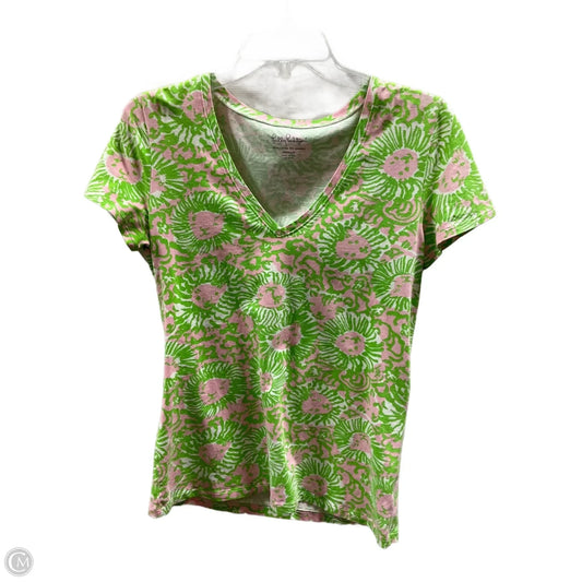 Top Short Sleeve Designer By Lilly Pulitzer In Green, Size: M