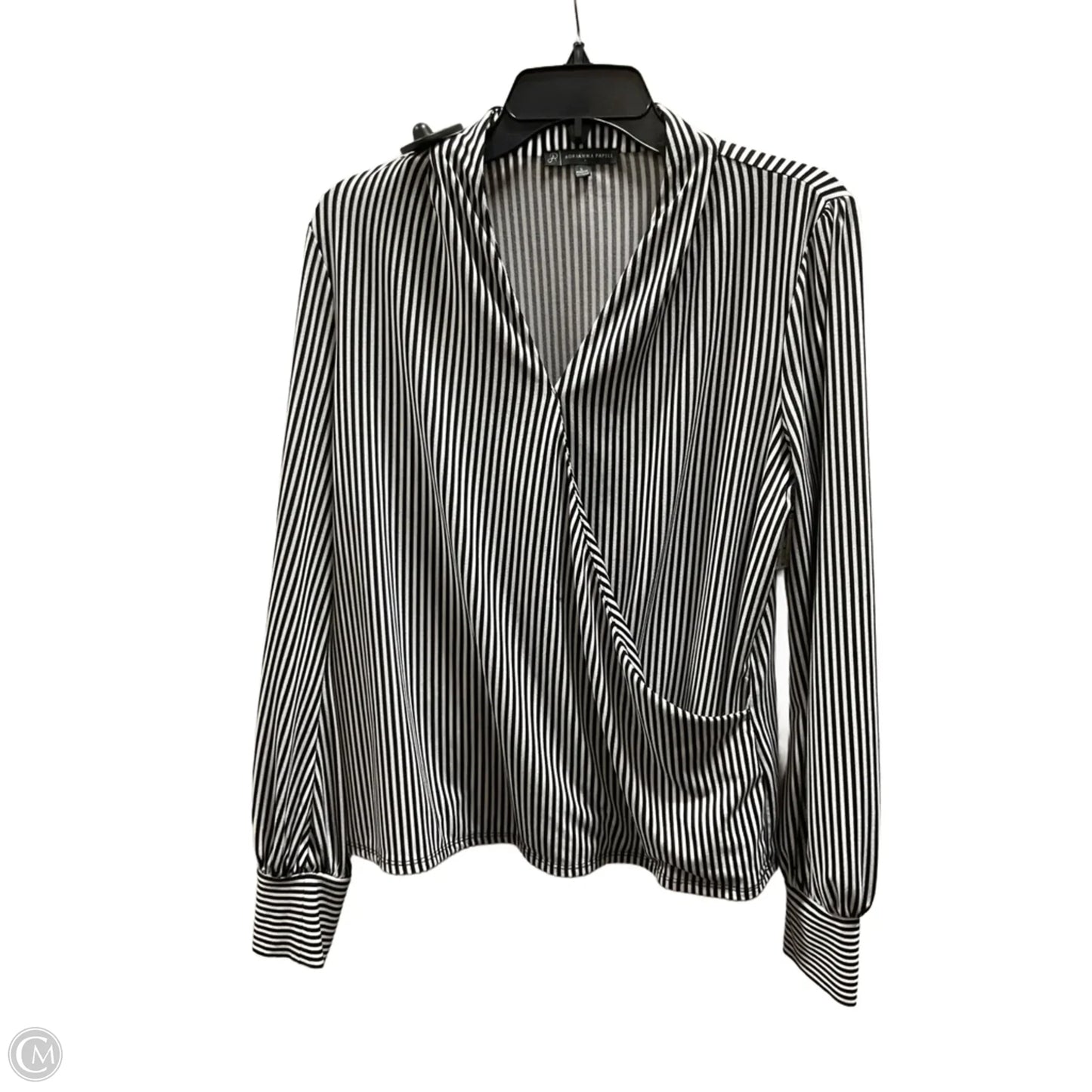 Top Long Sleeve By Adrianna Papell In Black, Size: L