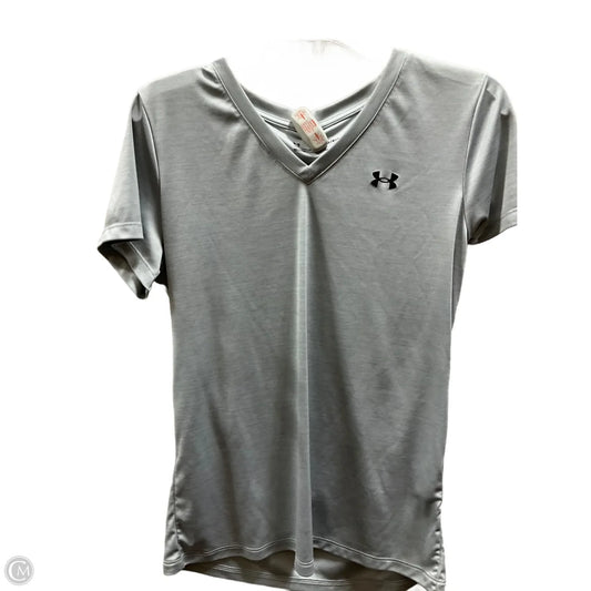 Athletic Top Short Sleeve By Under Armour In Grey, Size: L