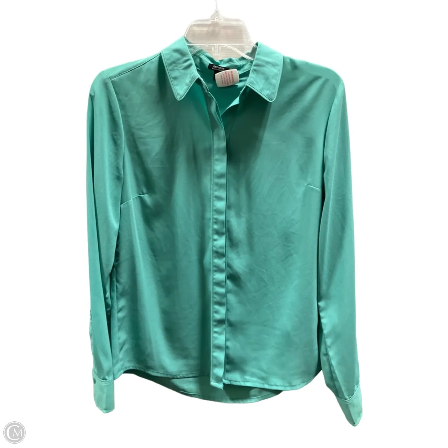 Blouse Long Sleeve By Express In Blue, Size: S
