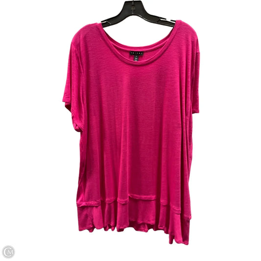 Top Short Sleeve By Tribal In Pink, Size: 3x