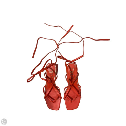 Sandals Heels Block By Cmb In Orange, Size: 7