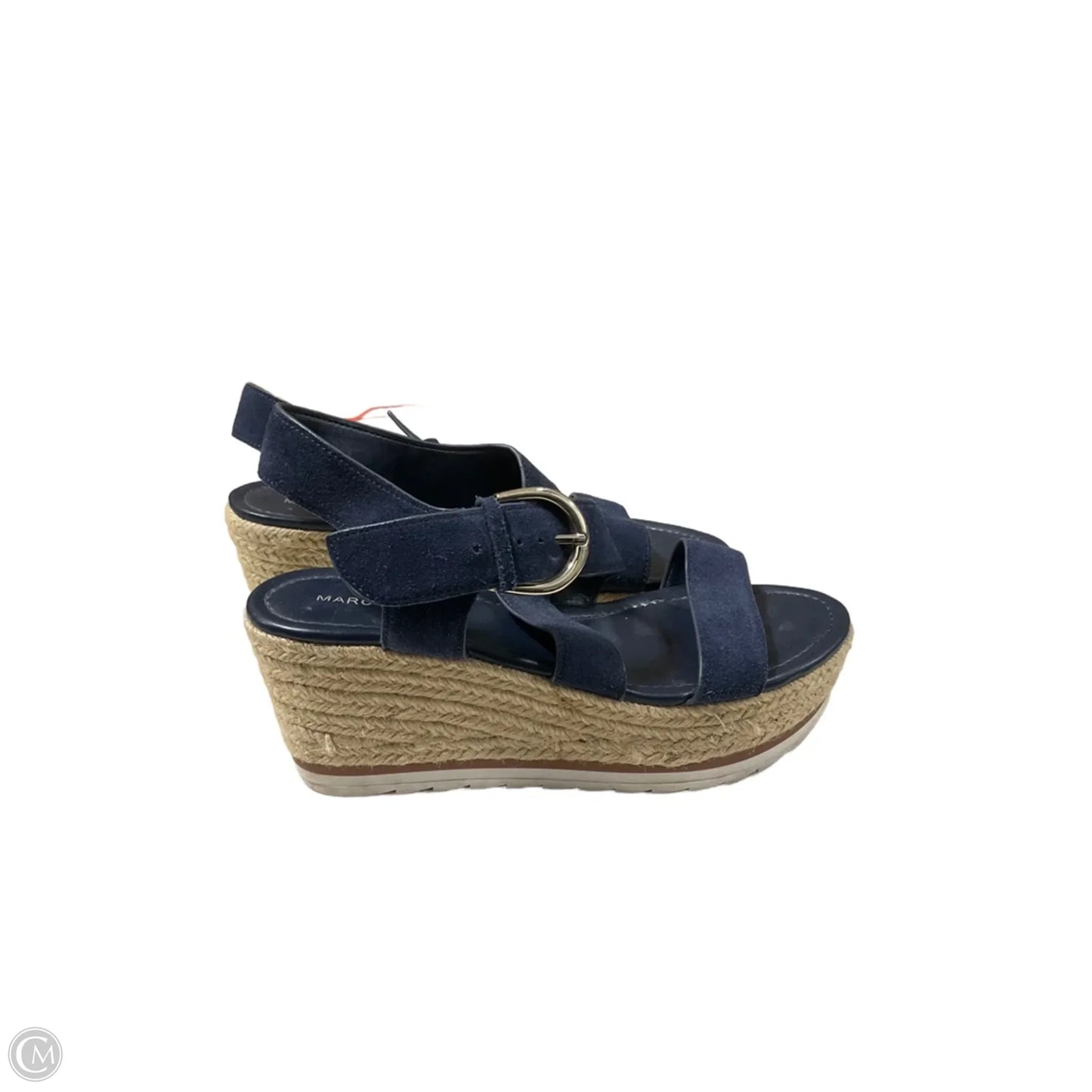 Sandals Heels Wedge By Marc Fisher In Navy, Size: 8