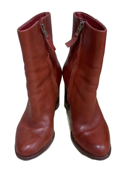 Boots Ankle Heels By Sam Edelman In Red, Size: 5.5