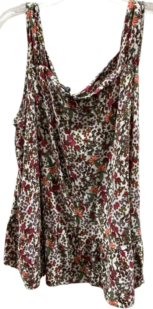 Top Sleeveless By Loft In Floral Print, Size: 1x