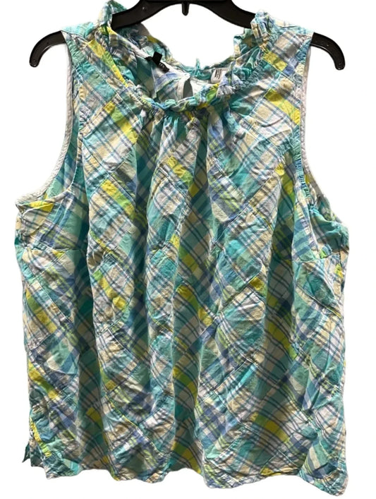 Top Sleeveless By Talbots In Blue, Size: 2x