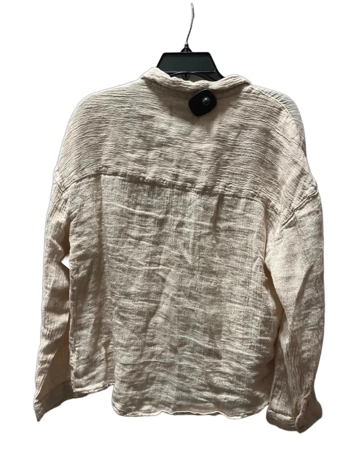 Blouse Long Sleeve By Tahari In Tan, Size: L