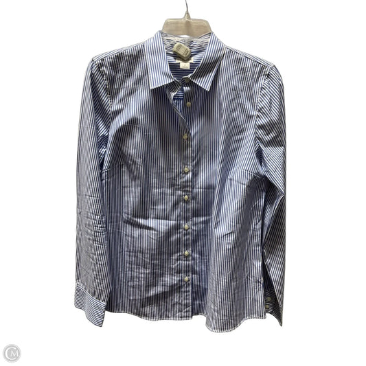 Blouse Long Sleeve By J. Crew In Striped Pattern, Size: M
