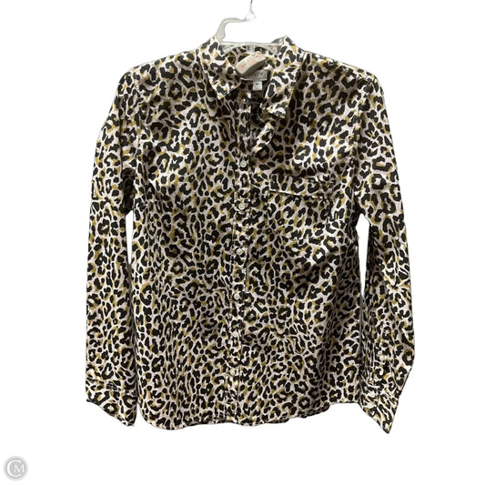 Blouse Long Sleeve By J. Crew In Animal Print, Size: M