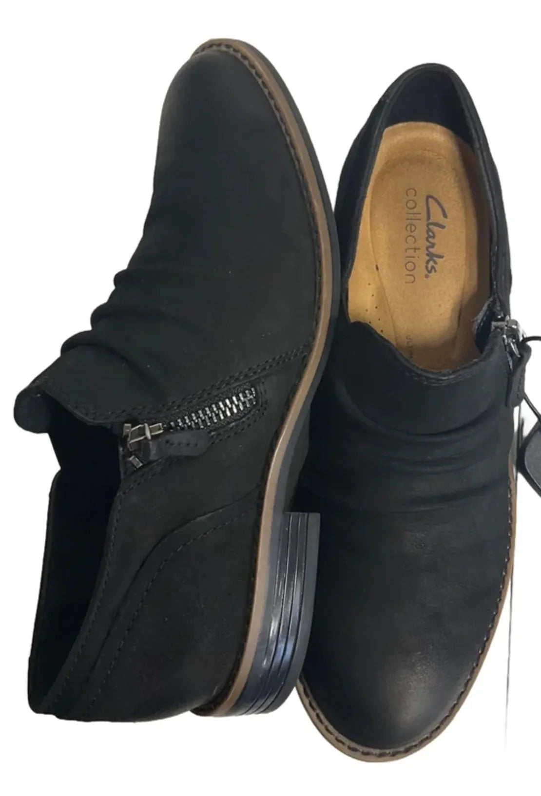 Boots Ankle Flats By Clarks In Black, Size: 7.5