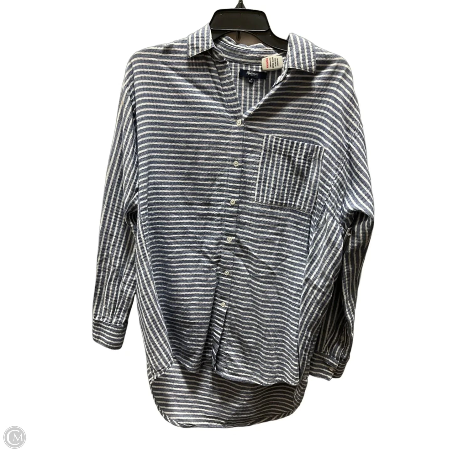 Blouse Long Sleeve By Madewell In Blue, Size: S