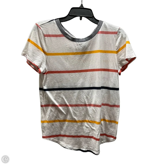 Top Short Sleeve By Loft In Striped Pattern, Size: M