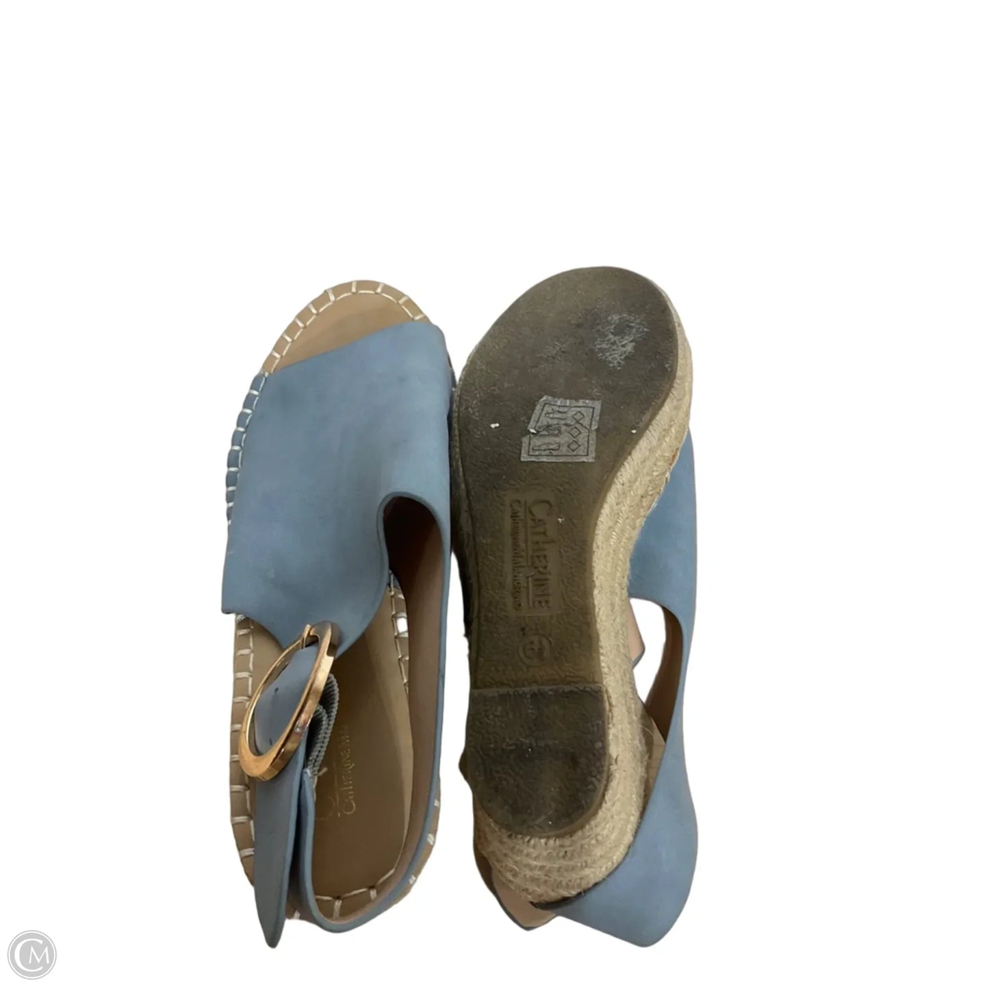 Sandals Heels Wedge By Catherine Malandrino In Blue, Size: 6.5
