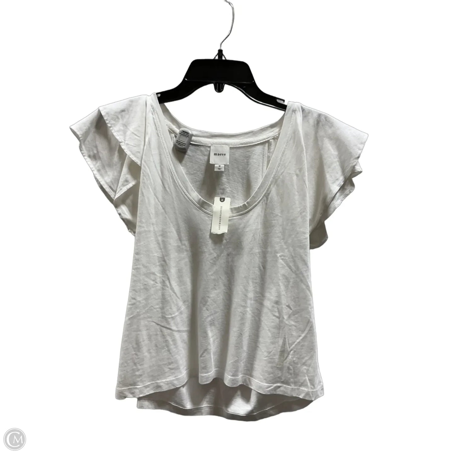 Top Short Sleeve Basic By Maeve In White, Size: M