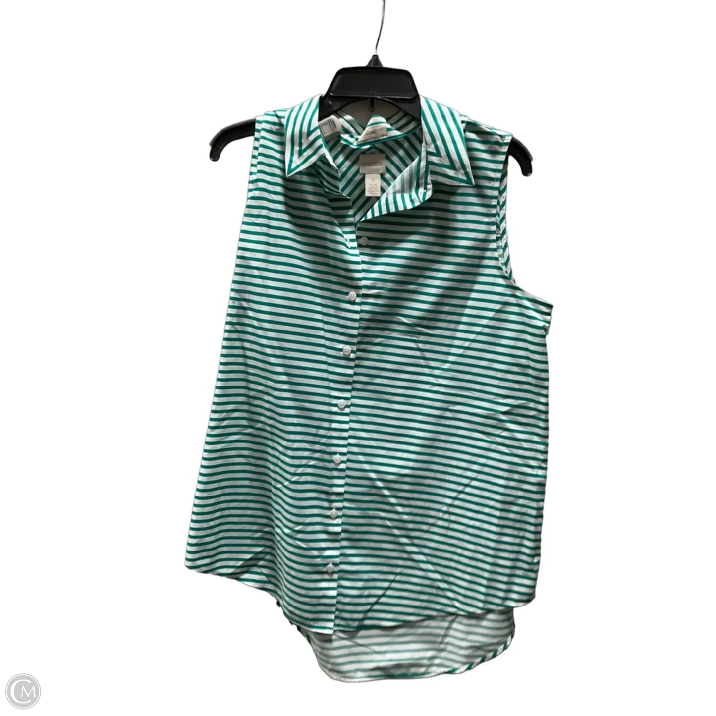 Top Sleeveless By Chicos In Striped Pattern, Size: L
