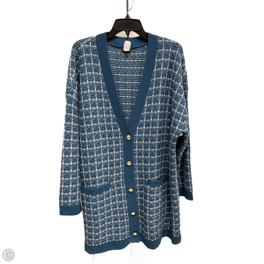 Sweater Cardigan By Talbots In Blue, Size: 2x