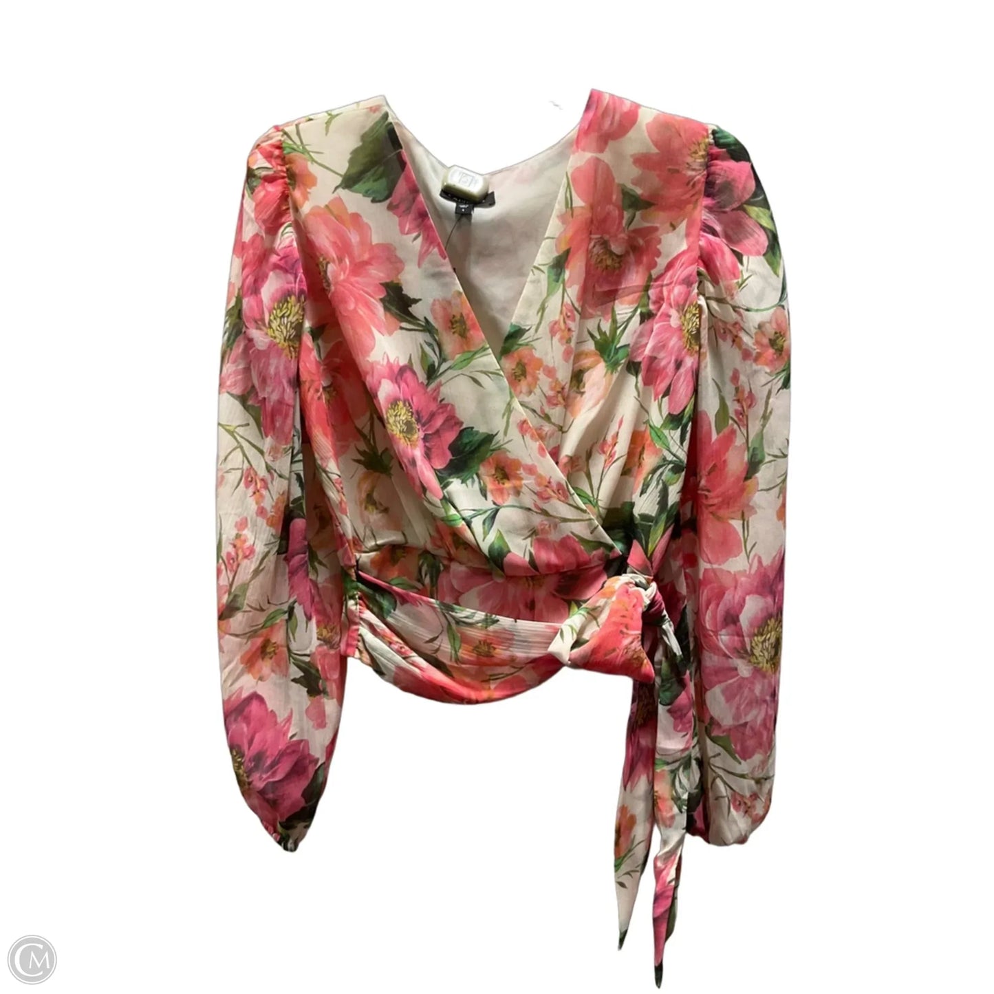 Top Long Sleeve By Express In Floral Print, Size: S