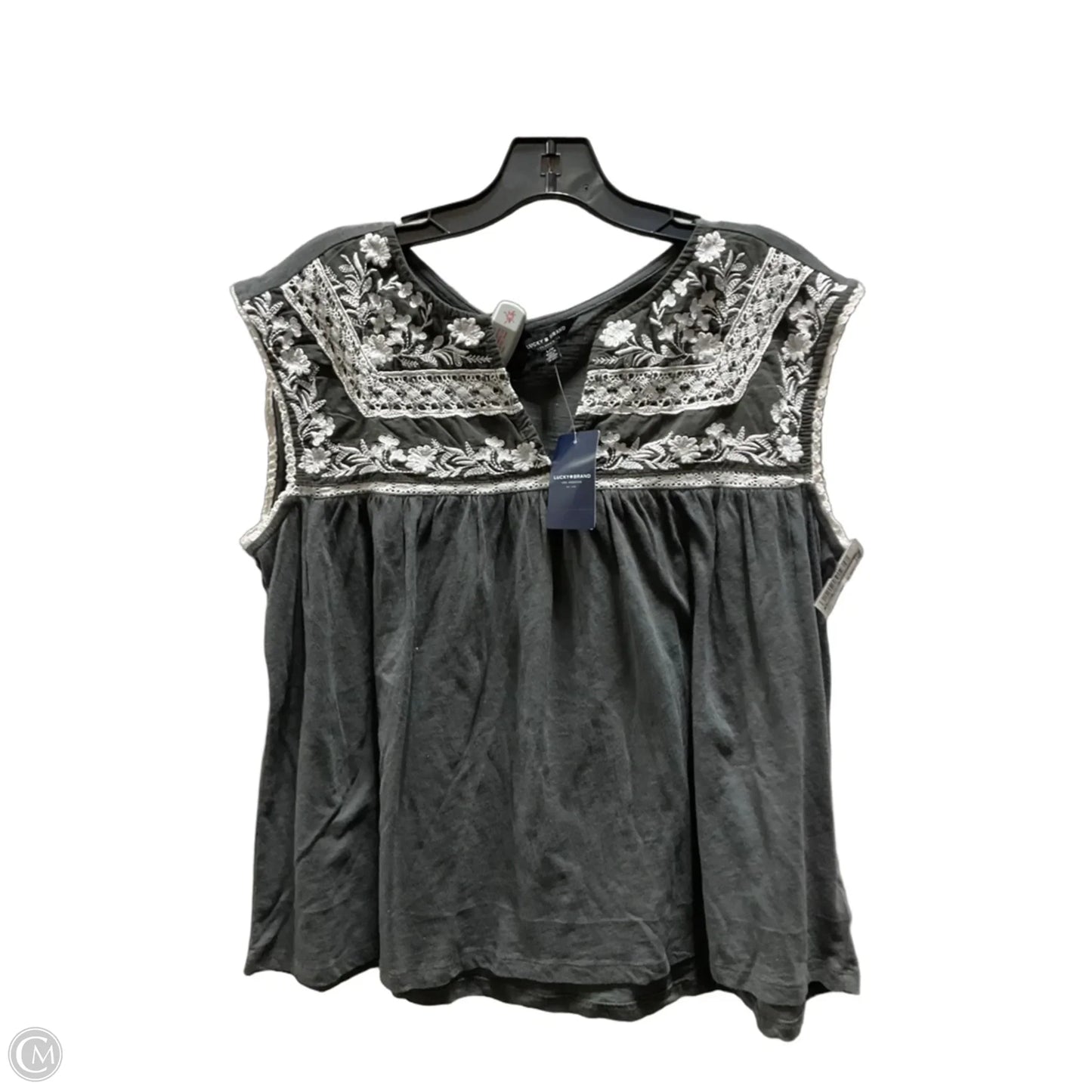 Top Sleeveless By Lucky Brand In Grey, Size: L