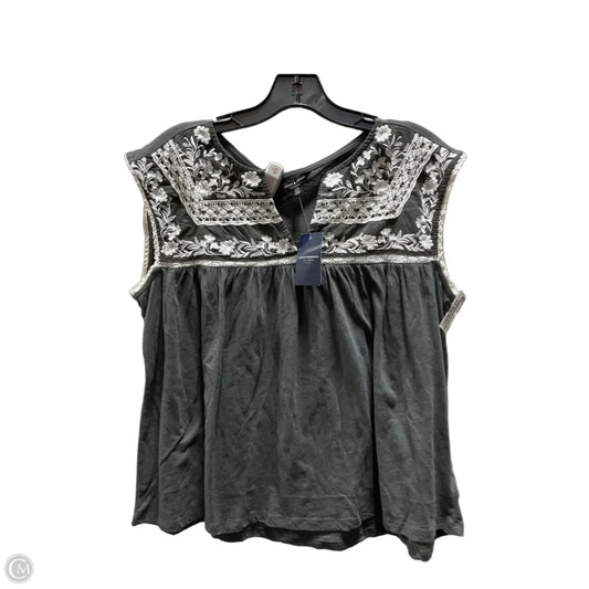 Top Sleeveless By Lucky Brand In Grey, Size: L