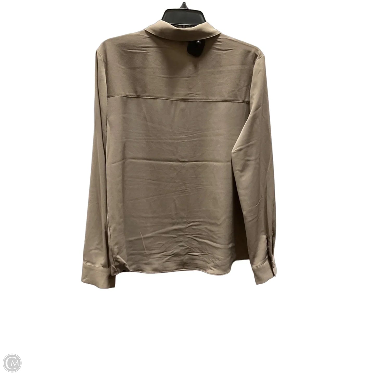 Blouse Long Sleeve By Express In Taupe, Size: M