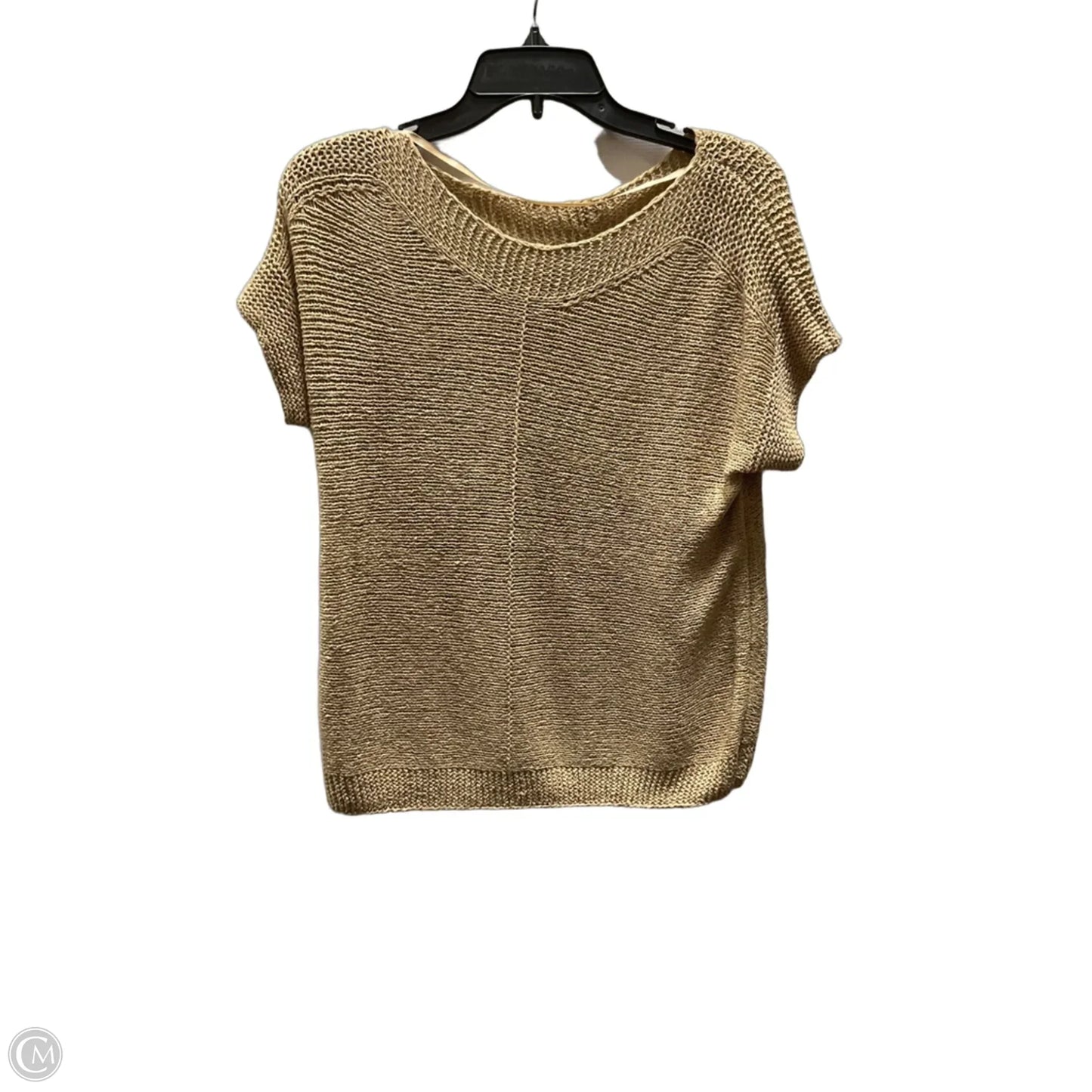 Top Short Sleeve By Cable And Gauge In Tan, Size: S