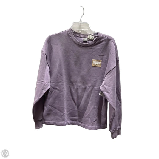Athletic Top Long Sleeve Crewneck By Puma In Purple, Size: S