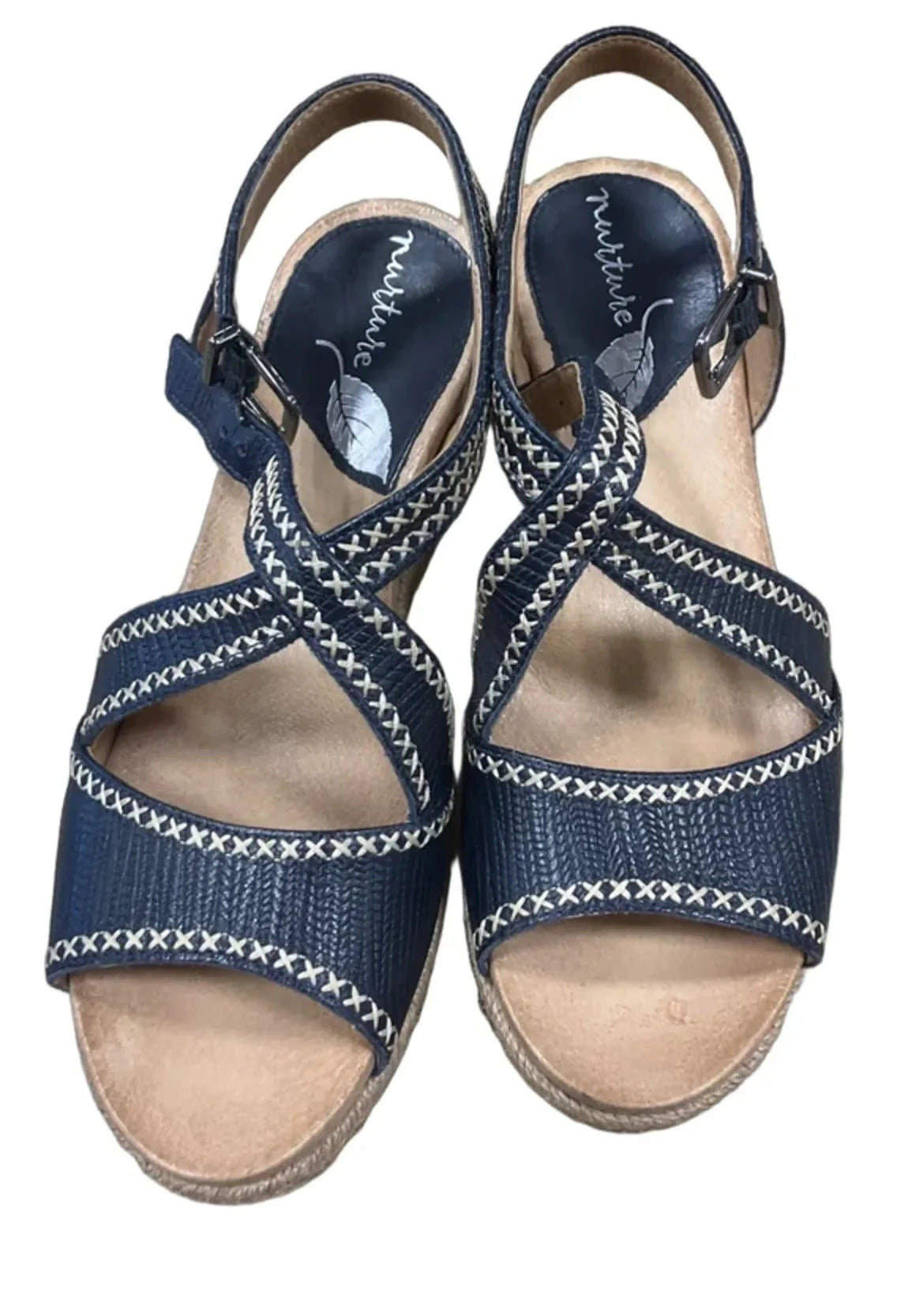 Sandals Heels Platform By Nurture In Blue, Size: 7
