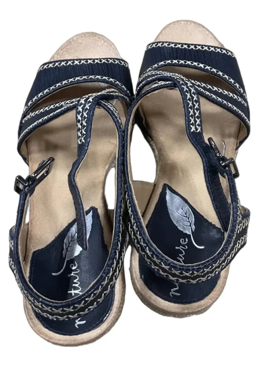 Sandals Heels Platform By Nurture In Blue, Size: 7