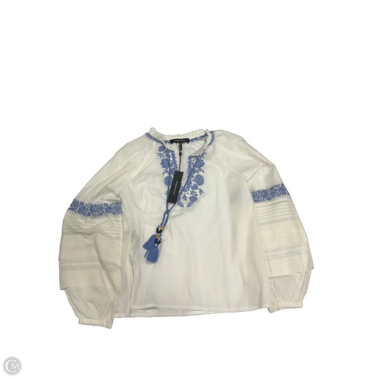 Top Long Sleeve By Bcbgmaxazria In White, Size: Xxs