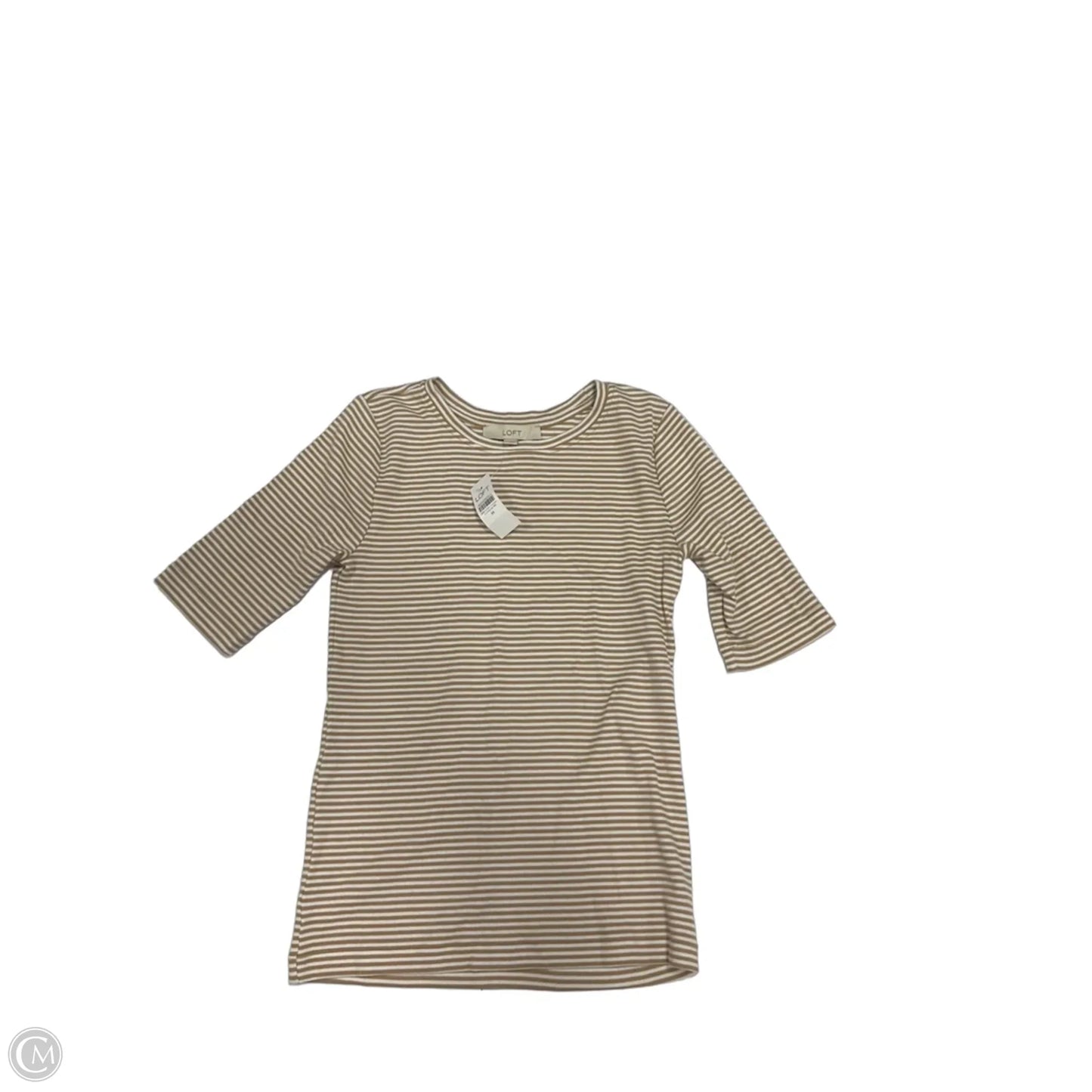 Top Short Sleeve By Loft In Striped Pattern, Size: M