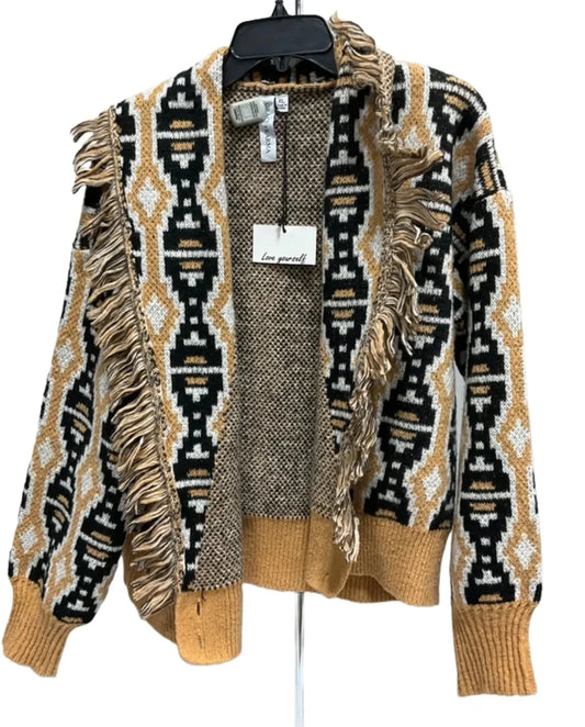 Sweater Cardigan By Grace + Karma In Tan, Size: Xl