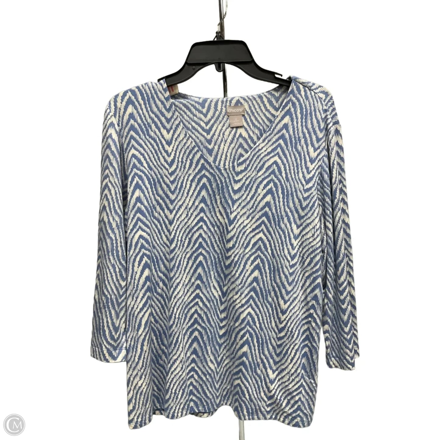 Top 3/4 Sleeve By Chicos In Blue, Size: L