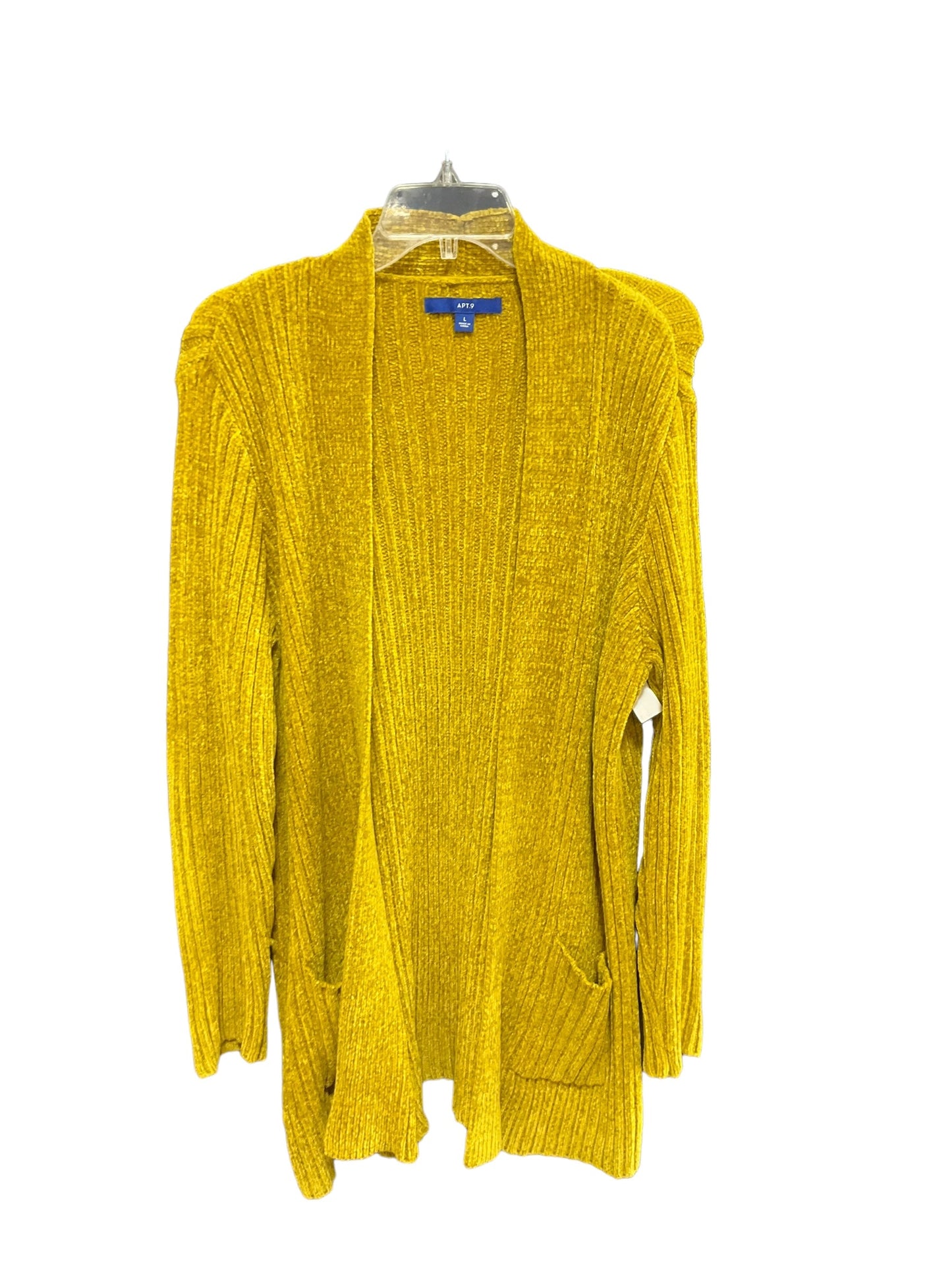 Sweater Cardigan By Apt 9 In Chartreuse, Size: Onesize