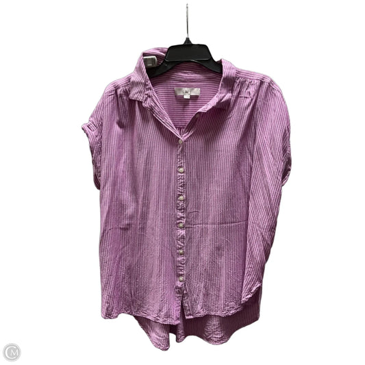 Blouse Short Sleeve By Loft In Striped Pattern, Size: Xl